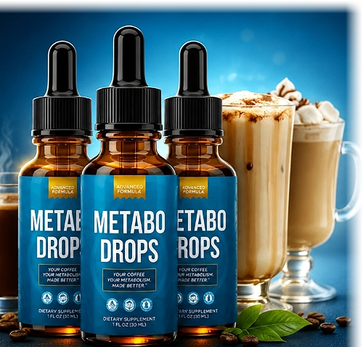 Metabo Drops Bottles with Morning Coffee Routine